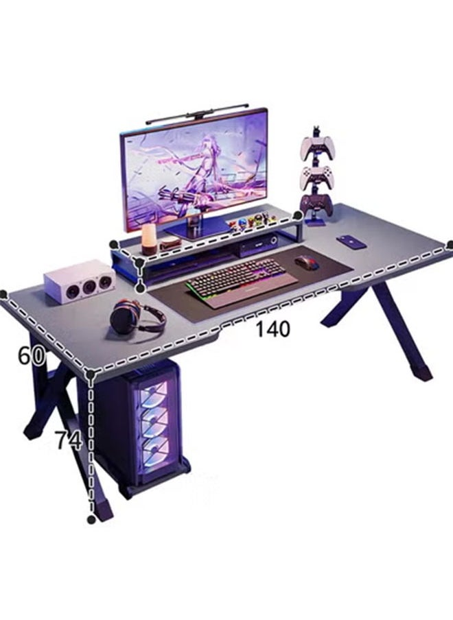 Arabest - Gaming Desk Small Gaming Desk for Kids Gift Idea PC Computer Desk Home Office Desk Workstation with Carbon Fiber Surface Gaming Table 140x60x74cm - Image 1