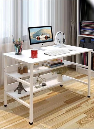 طاولة قيمنق طاولة كمبيوتر مع رف كتب أبيض 120x45x73 سم - pzsku/ZCF6512D208CA181336A2Z/45/1751419306/a8a92697-6d3c-4fe5-a2c9-d3f790494645