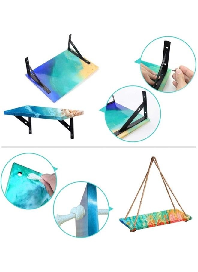 Graffiti Resin - Metal Mounting Brackets DIY Silicone Shelf Epoxy Casting Mold with Rectangle Tray Two Piece - Image 1