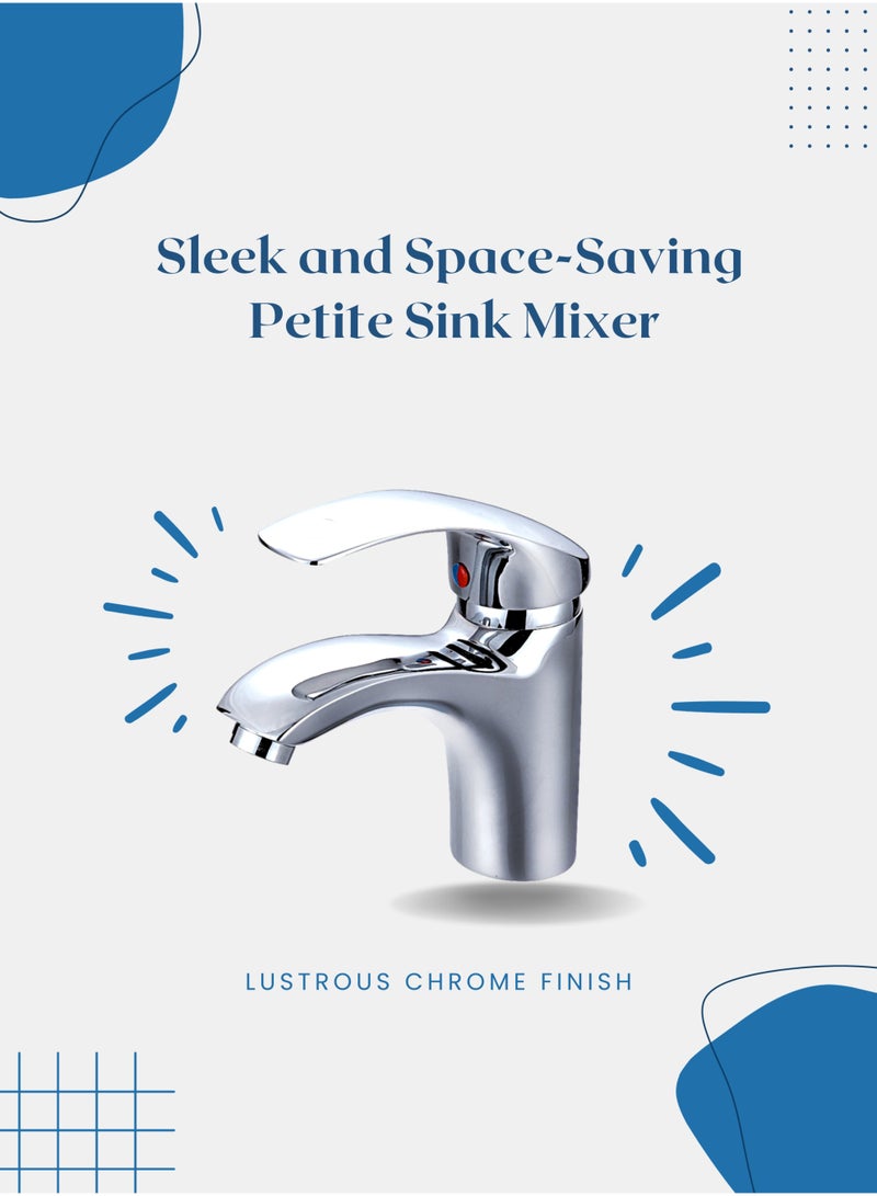 مودي صنبور خلاط حوض حمام عصري من الكروم - مقاوم للصدأ، موفر للمساحة، متين وأنيق، مناسب لجميع أنواع الأحواض - Image 1