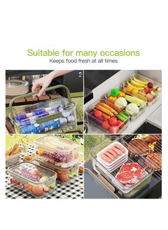 Excefore Fruit Storage Berry Keeper Container with Lid and Handle, Portable Food Saver with Ice Pack, Keeps Fruit, Vegetables, Meat Fresh, Ideal for Picnic, Office, Refrigerator, Fridge (Green)  - Image 5