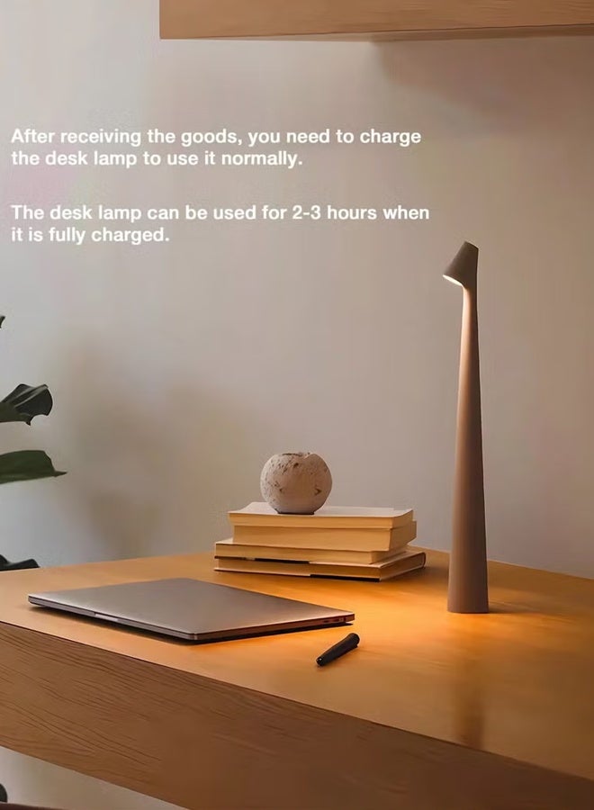 دايفو مصباح طاولة LED محمول، مصباح طاولة LED يعمل باللمس، مصباح طاولة بتصميم عصري، مصباح طاولة LED قابل لإعادة الشحن لتزيين المنزل (لون رمل قهوة) - Image 2