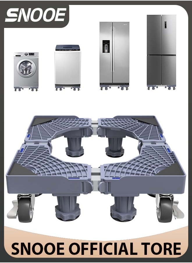 Snooe - Washing Machine Base Stand with 4 Locking Wheels and 8 Strong Feet, Movable Universal Mobile Base for Dryer, Refrigerator, Furniture and Appliance - Image 1