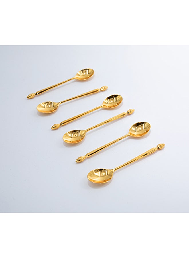 إسكدنيا طقم ملاعق شاي من المعدن ذهبي 22x14x2سم