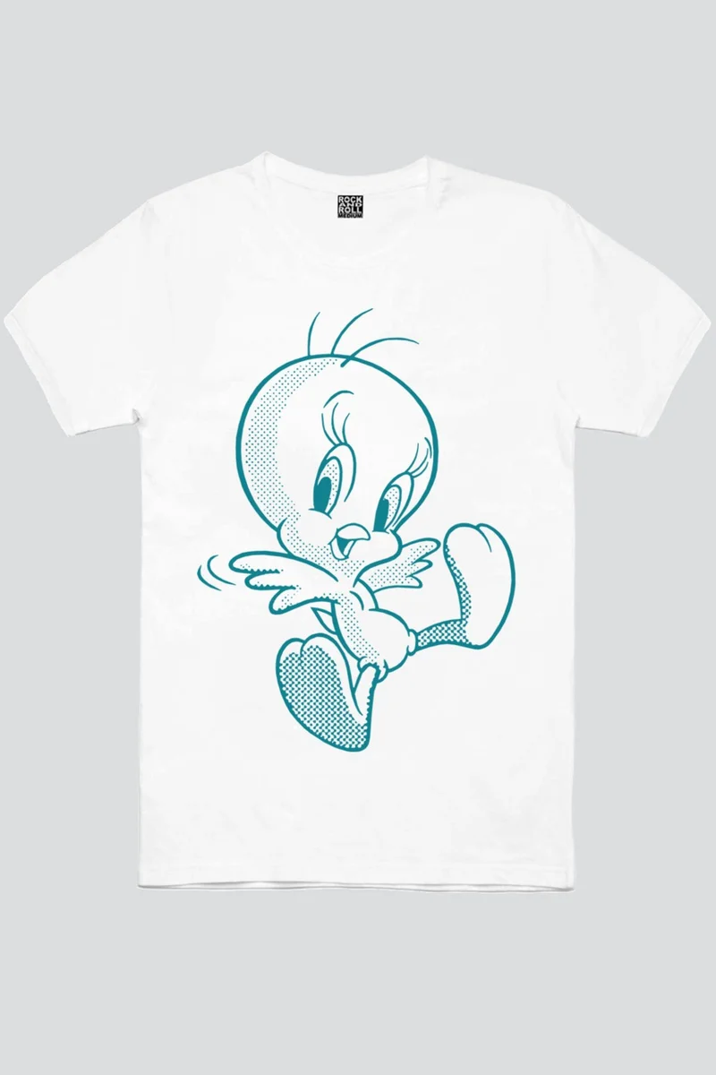 روك اند رول Cheerful Bird White Women's T-shirt