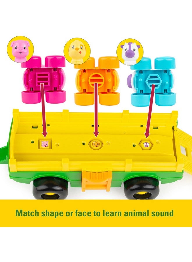 TOMY John Deere Animal Sounds Wagon Ride Musical Tractor Toy - Musical Toddler Toys - Includes Farmer Figure, Tractor, and 3 Farm Animals - Easter Basket Stuffers for Toddler - Ages 12 Months and Up - Image 3