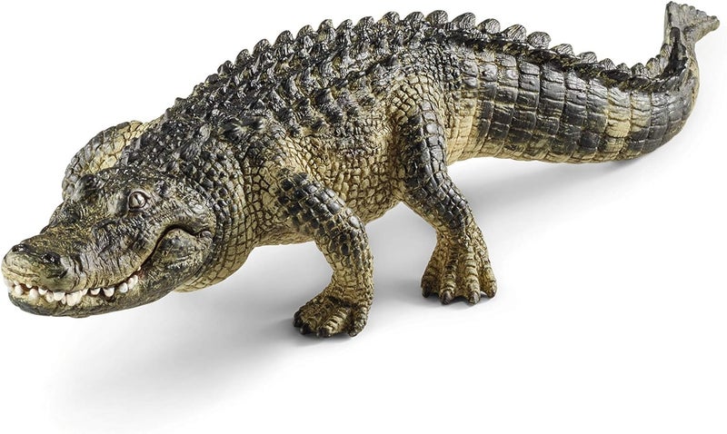 Schleich شلايخ وايلد لايف - تمثال تمساح 7 بوصات بفك متحرك - تمثال زاحف واقعي للعب الخيالي بدون شاشات - لعبة تعليمية عن حيوانات المستنقعات للأطفال - الأولاد والبنات 3+ | 14727 - Image 1