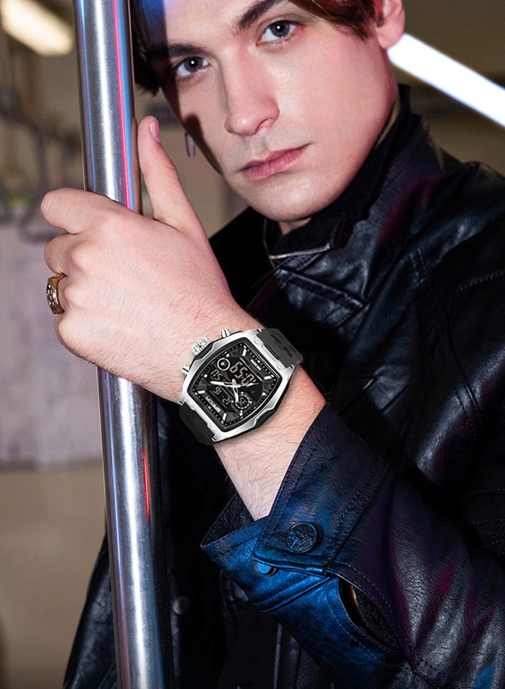 Sanda Men Electronic Watch Big Dial Sports LED Analog Digital Dual Display Man Wristwatch - Image 3