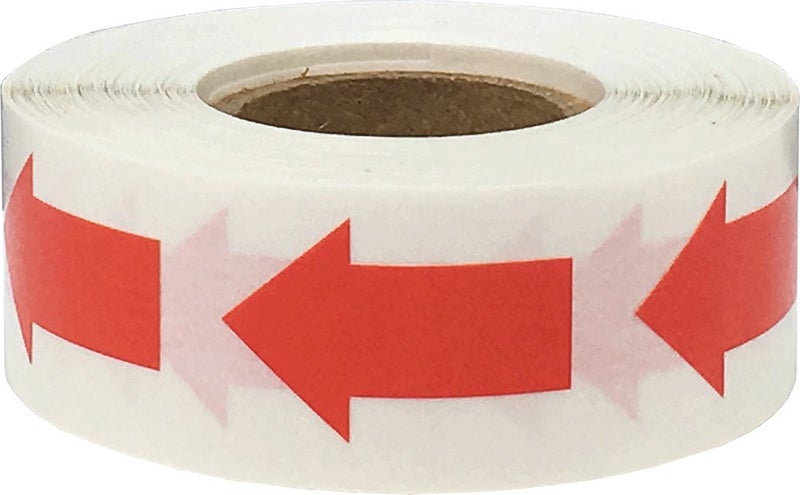 InStockLabels.com Color Coding Arrow Labels Red for Organizing Inventory 1 x 5/8 Inch 500 Total Adhesive Stickers - Image 1