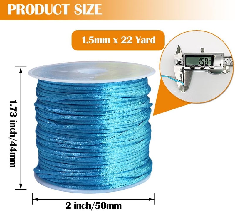 Ewparts Nylon String for Bracelets 12 Rolls Color Satin Cord Nylon for Bracelet Braided, Rat Tail Silk Cord,Beading Cord for Kumihimo, Necklace, Macrame Craft, Keychains, Lanyards, Jewelry Making - Image 3
