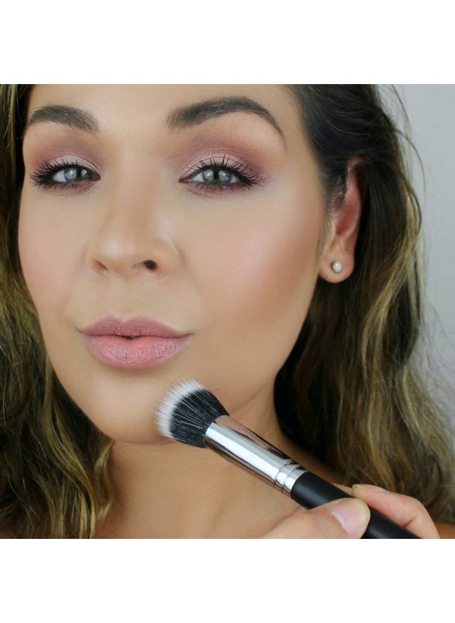 Beauty Junkees - Small Stippling Brush Makeup Beauty Junkees Duo Fiber Stippling Brush Flat Concealer Brush Under Eye Stipple Brushes For Blending Foundation Blush Highlighting Contour Bronzer Synthetic - Image 1