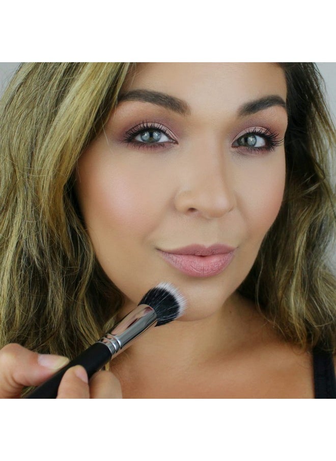 Beauty Junkees - Small Stippling Brush Makeup Beauty Junkees Duo Fiber Stippling Brush Flat Concealer Brush Under Eye Stipple Brushes For Blending Foundation Blush Highlighting Contour Bronzer Synthetic - Image 1