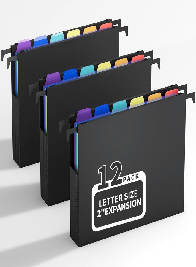 Uquelic Plastic Hanging File Folders Letter Size Heavy Duty, 12 Pack - Image 1