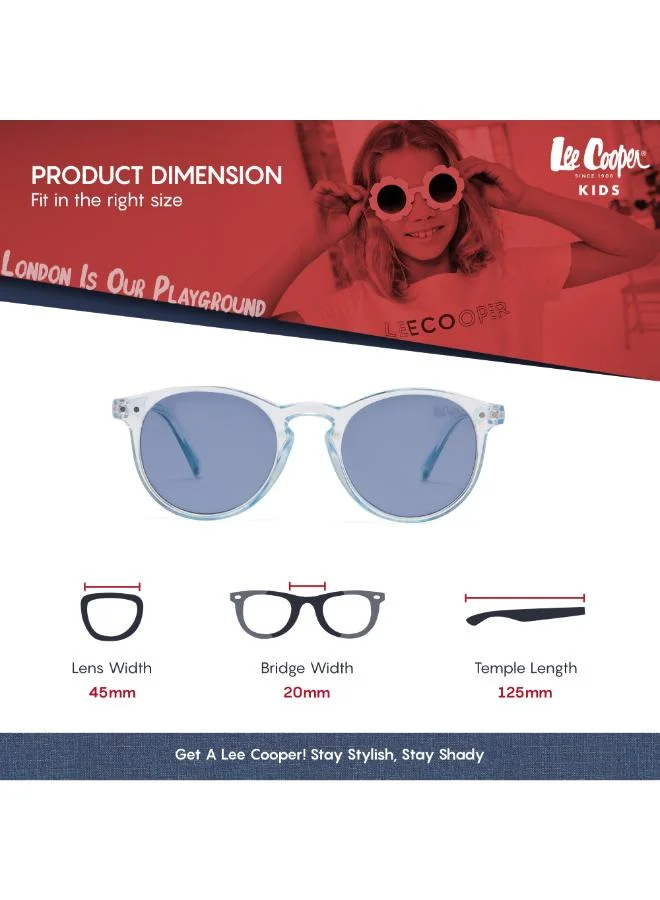 لي كوبر Polarized Sunglasses Blue Frame Blue Mirror Lens 45mm  - LCK112C02