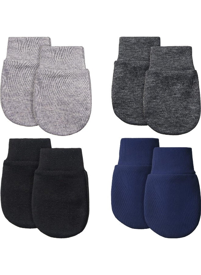Geyoga Geyoga 4 Pairs Newborn Baby Mittens Infant No Scratch Mittens Cotton Gloves 0-6 Months  - Image 1