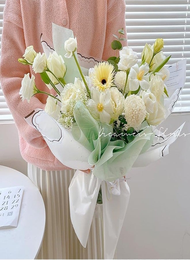 KTrading 10 Sheets Multicolour Korean Waterproof Bouquet Wrap 58×58 cm | Wavy Line Design Gift Wrapping Paper for Flowers & Crafts - Image 3
