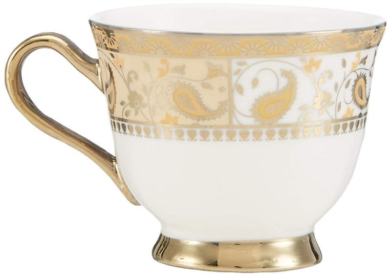 lvook Gold Tea Set Cups and Saucer with Kettle Set Bone China Tea Set 15Pieces - Image 3