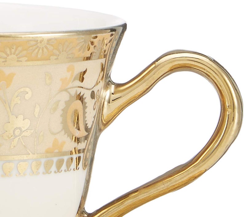 lvook Gold Tea Set Cups and Saucer with Kettle Set Bone China Tea Set 15Pieces - Image 5