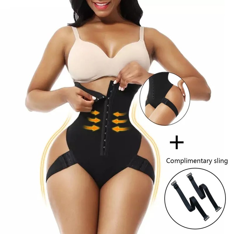 High Waist Tummy Control Shapewear Bodysuit with Butt Lifter and Hook Closure - Image 1