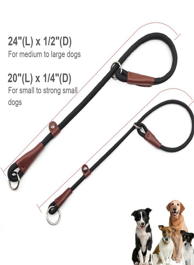MayPaw Slip Collar Nylon Rope Adjustable Collar for Dog Training- No Pull Round Martingale Dog Collars for Small Medium Large Dogs(24" x 1/2", Black) - Image 3
