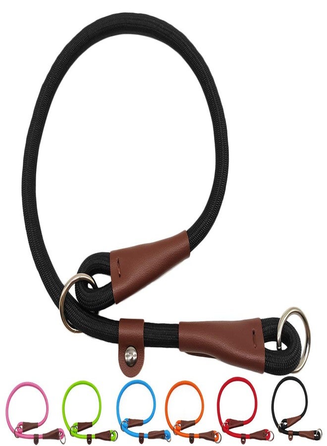 MayPaw Slip Collar Nylon Rope Adjustable Collar for Dog Training- No Pull Round Martingale Dog Collars for Small Medium Large Dogs(24" x 1/2", Black) - Image 1