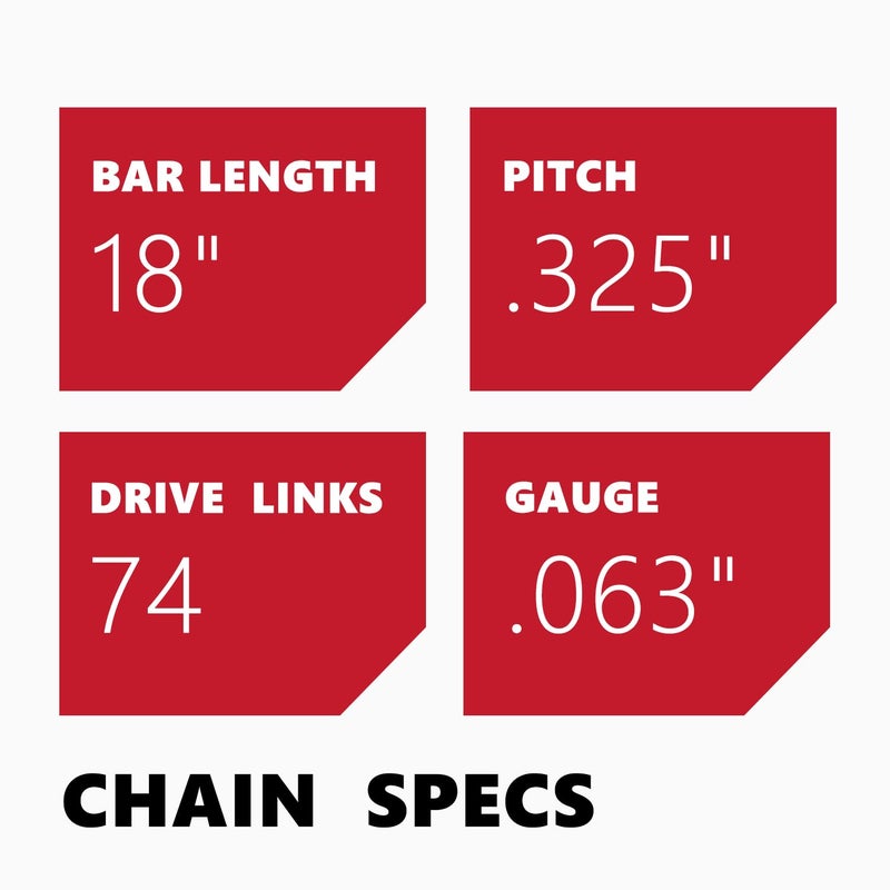 KAKEI Chainsaw Chain 18 Inch .325" Pitch .063" Gauge 74 Drive Links- 26RS 74 Fits Stihl MS271 Farm Boss, MS291, MS311 and More- 36390050074, V74 (3 Chains) - Full Chisel - Image 3
