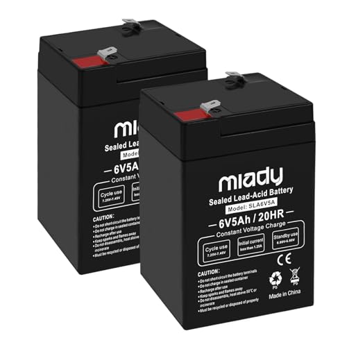 Miady 6V 5Ah Rechargeable Sealed Lead Acid Battery (2 Pack) - Image 1