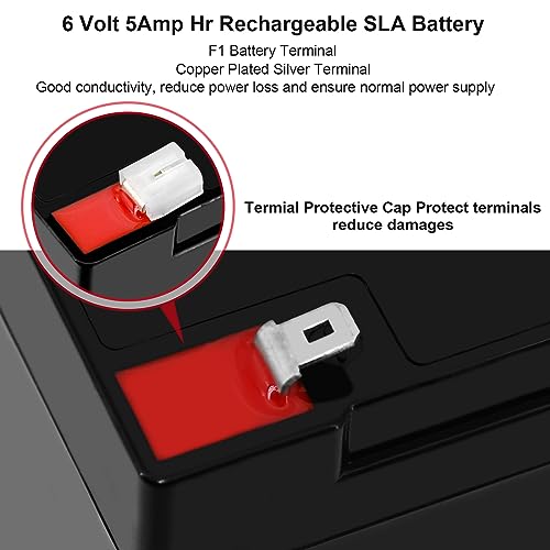 Miady 6V 5Ah Rechargeable Sealed Lead Acid Battery (2 Pack) - Image 4