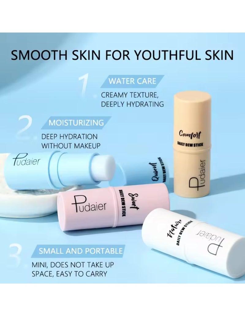 pudaier Daily Dew Moisturizing Stick Deep Hydrating Creamy Texture Non Sticky Moisturize Daily Cream Stick Multi Use Balm Stick Hydrating Primer Brightens and Glow Skin Makeup Stick - Image 5