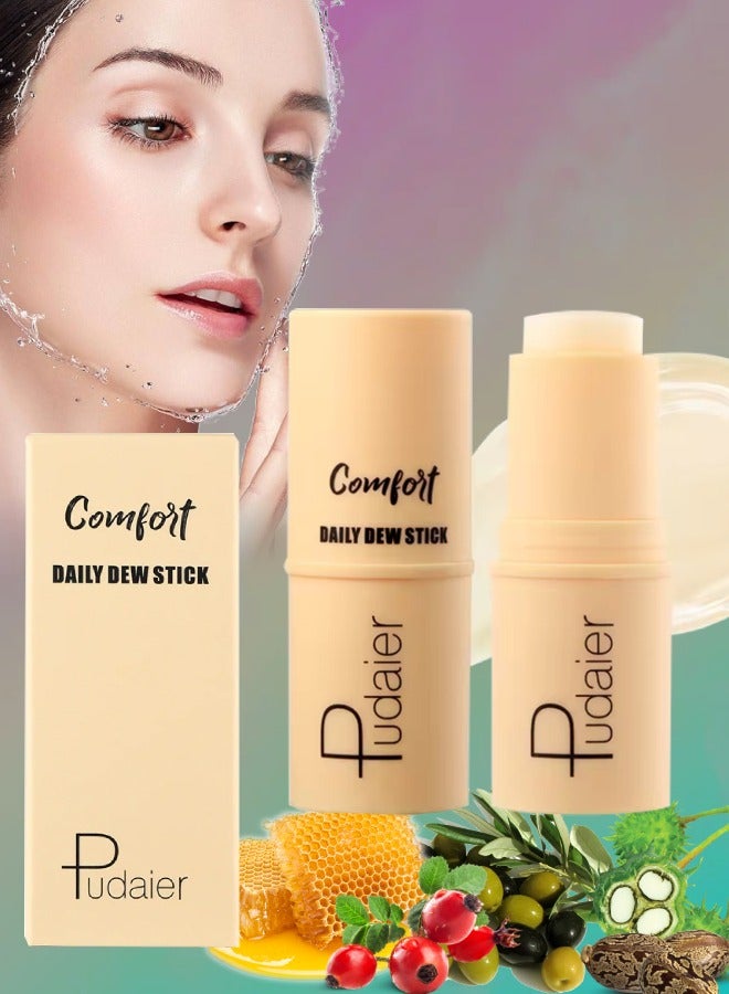pudaier Daily Dew Moisturizing Stick Deep Hydrating Creamy Texture Non Sticky Moisturize Daily Cream Stick Multi Use Balm Stick Hydrating Primer Brightens and Glow Skin Makeup Stick - Image 1