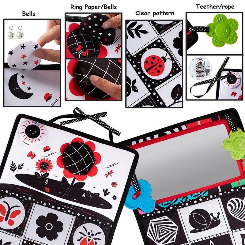 teytoy Tummy Time Mirror Infant Toys Newborn Toys 0-3 Months Brain Developmental Baby Mirror Tummy Time Toys Black and White High Contrast Baby Toys 4 6 9 12 Month Boys Girls Crawling Sensory Toy - Image 3