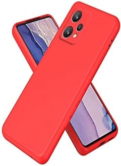 Generic High Quality Liquid Silicone Case Padded Inside with Camera Protection Compatible with Realme 9 Pro (Red) 