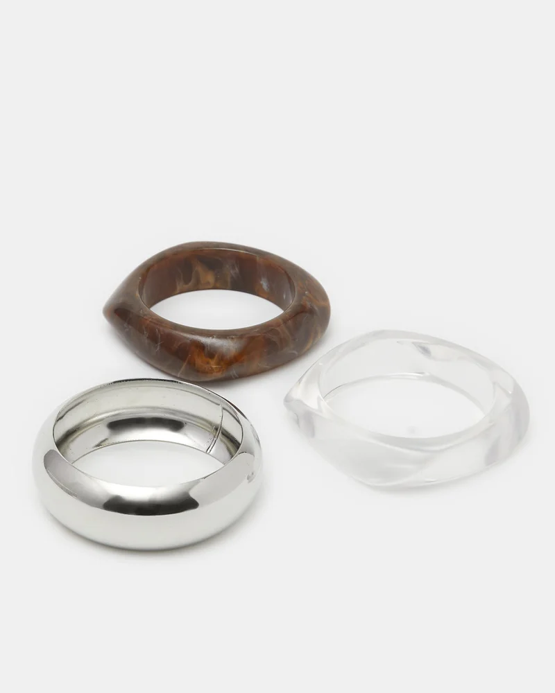 REDTAG Women Assorted Bangles Set (Pack of 3)