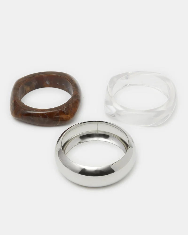 REDTAG Women Assorted Bangles Set (Pack of 3)