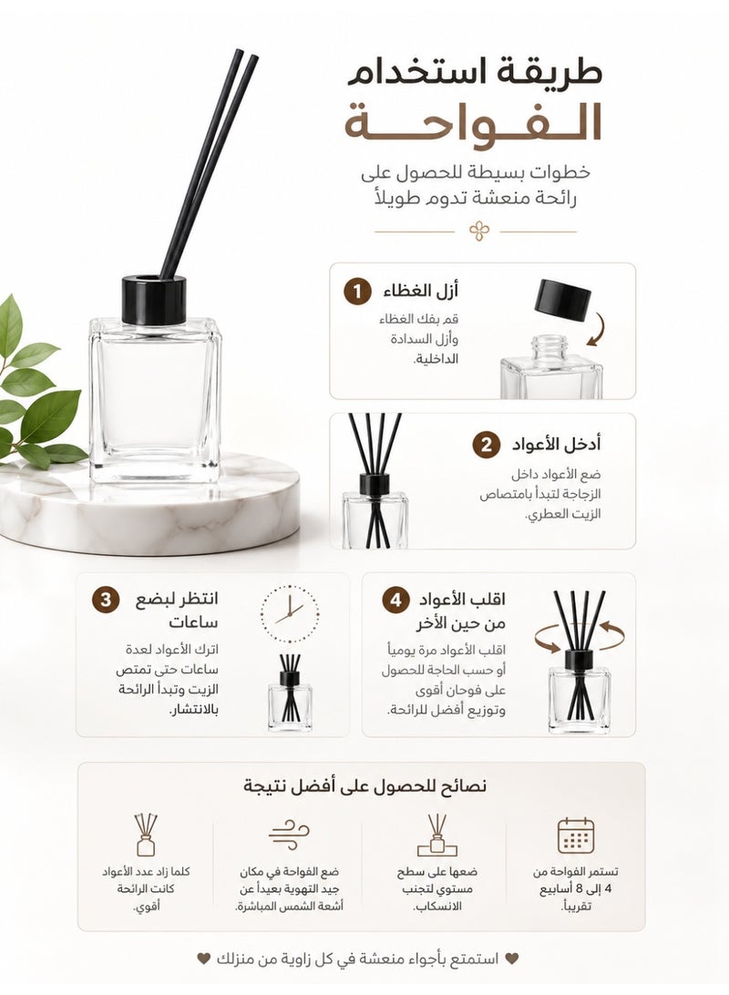 عام فواحة أعواد عطرية بتصميم زجاجي أنيق لتعطير المنازل والمكاتب - Image 3