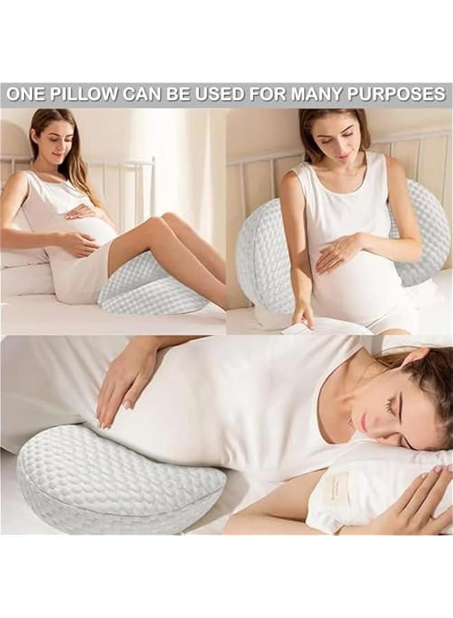 وسادة حمل للنساء الحوامل من بلورفوكس، وسادة جسم ناعمة للحمل، تدعم الظهر والفخذين والساقين، وسادة حمل مع غطاء وسادة قابل للفصل والتعديل (رمادي) - Image 4