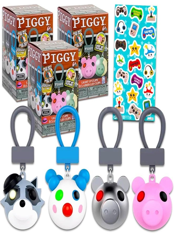 Roblox Piggy Blind Box Party Favors: 3 Mystery Light-Up Keychains & More | Piggy Mini Figure Clip Toys for Kids - Image 2