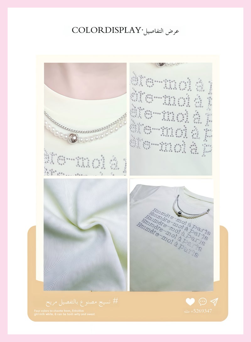 Coco Xiao Ai girls' pure cotton short-sleeved T-shirt, new summer children's T-shirt,fashionable mid-child letter top  - Image 3