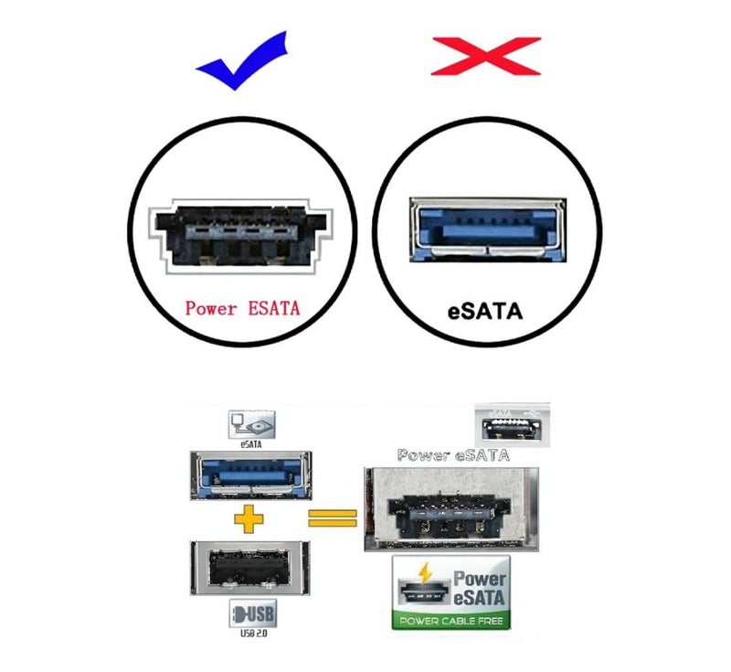 chenyang Power eSATA Cable,Power eSATA to SATA 22Pin Data Transfer Extension Cable Support 5V/12V Power for 2.5"/3.5" Hard Disk Drive 50cm - Image 2