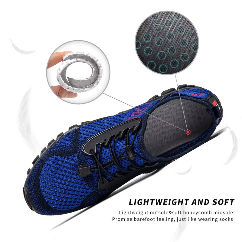SOBASO Water Shoes Women Men Slip on Beach Swim Aqua Shoes for Water Sport Hiking Pool Diving Driving Boating Navy Black - Image 3