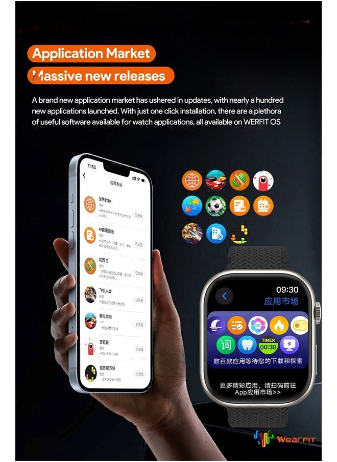 داريو - ساعة ذكية بشاشة AMOLED بحجم 2.02 بوصة مع تفاعل بالذكاء الاصطناعي، مستشعر الجاذبية، اتصال سماعات TWS، كاميرا عن بُعد، مراقبة صحية، وتوسيع سوق التطبيقات للرجال والنساء - Image 1