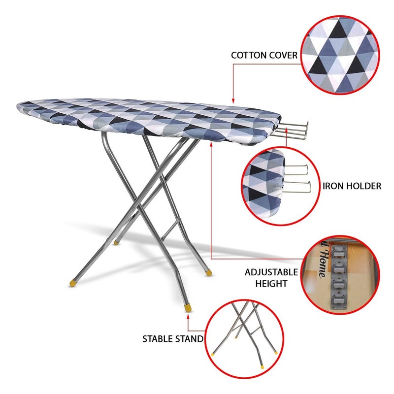 MOREYAJI Moreyaji Wooden Self Standing Foldable Height Adjustable Premium Ironing BoardIron Table Stand with Press Holder Color May Vary MultiColor Make in India  - Image 4