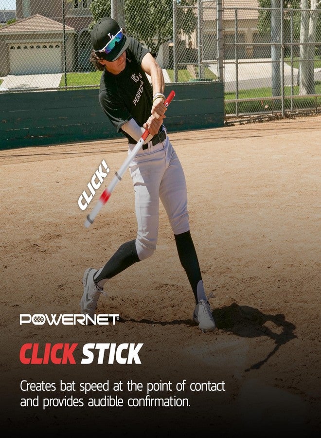 PowerNet Combo PVC/Click Stick Baseball Swing Trainer | Interchangeable Attachments Also for Softball | Training Bat for Creating Maximum Bat Speed at Contact - Image 4