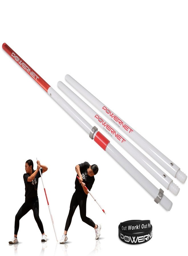 PowerNet Combo PVC/Click Stick Baseball Swing Trainer | Interchangeable Attachments Also for Softball | Training Bat for Creating Maximum Bat Speed at Contact - Image 1