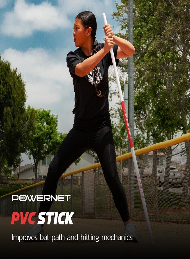PowerNet Combo PVC/Click Stick Baseball Swing Trainer | Interchangeable Attachments Also for Softball | Training Bat for Creating Maximum Bat Speed at Contact - Image 5