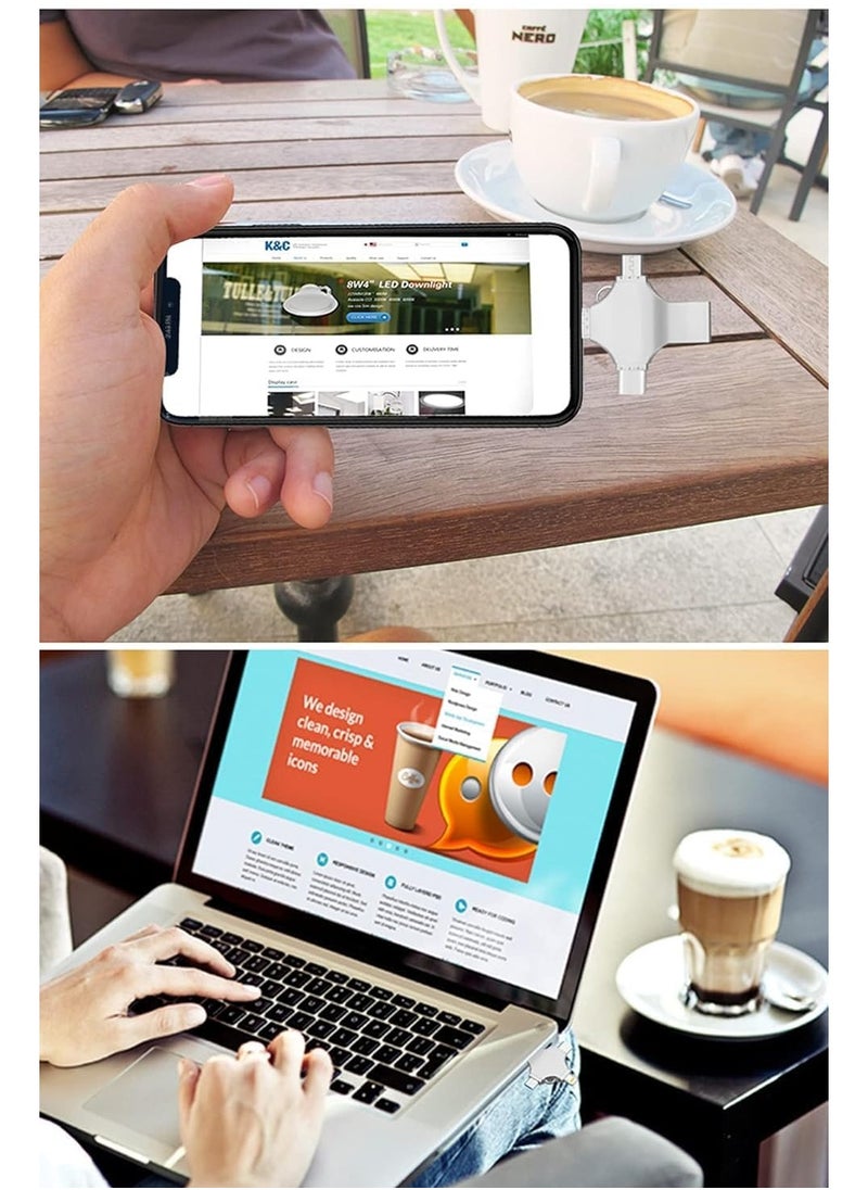 1TB OTG 4 in 1 USB Flash Drive for iPhone,External Storage Thumb Drive Photo Stick USB 3.0 Memory Stick Jump Drive PhotoStick for iPad, Android,PC