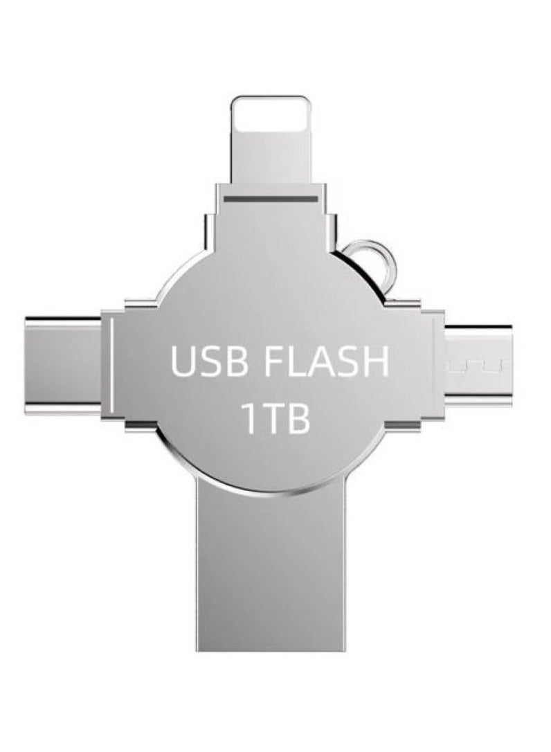 م.ا & ف'س محرك أقراص فلاش USB OTG 4 في 1 بسعة 1 تيرابايت لجهاز iPhone، محرك أقراص USB 3.0 خارجي، ذاكرة فلاش USB 3.0، محرك أقراص فلاش USB لأجهزة iPad وAndroid والكمبيوتر الشخصي - Image 2
