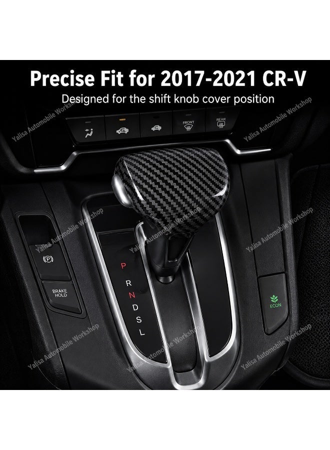 Gear Shift Lever Cover Trim for Honda CR-V 2017-2021, Black Carbon Fiber Style Plastic Interior Decoration - Image 4