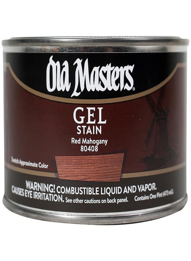 أولد ماسترز عبوة من قطعتين من صبغة الجل الزيتية Old Masters 80408 Red Mahogany Gel Stain، لون أحمر ماهاجني، بتركيز نقطة واحدة - Image 1