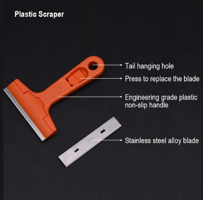 Ncry Glass Scraper Razor BladePaint ScraperWindow scraper for Remover Tool Remove Surface StainsPaintAutomotive Glass Film1Handle 5 Pack Replacement Blades - Image 2